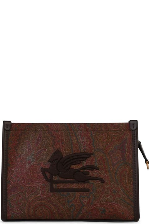 Etro Bags for Women Etro 'arnica' Brown Leather Clutch Bag