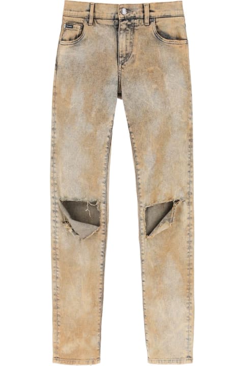 Jeans for Men Dolce & Gabbana Ripped Denim Jeans