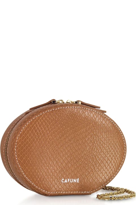 Caramel Leather Egg Chain Shoulder Bag