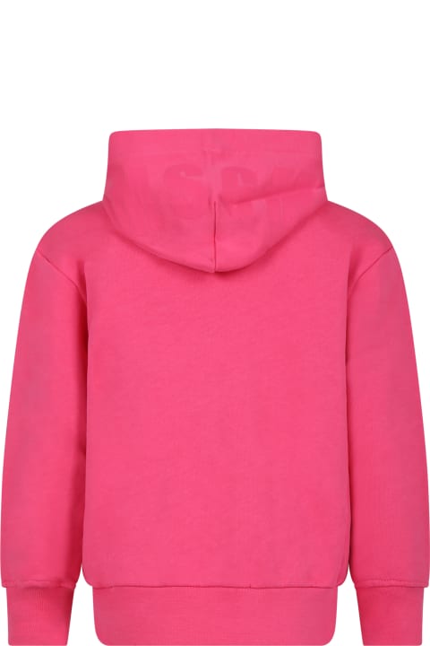 ガールズ MSGMのトップス MSGM Fuchsia Sweatshirt For Girl With Logo