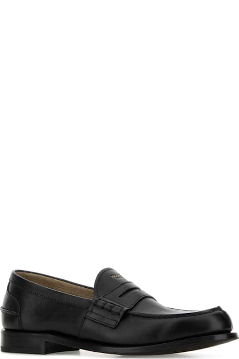 Prada Black Leather Loafers
