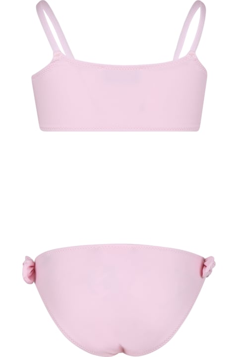 Moschino Kids Moschino Pink Bikini For Girl With Logo