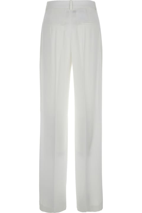 Alberta Ferretti سراويل طويلة وقصيرة لـ السيدات Alberta Ferretti White Pants With High Waist And Belt Loops In Silk Blend Woman