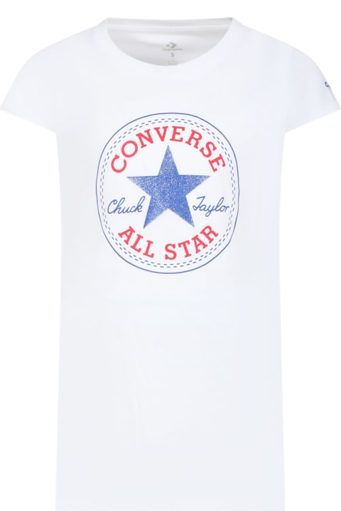 T-Shirts & Polo Shirts for Girls Converse White T-shirt For Girl With Logo