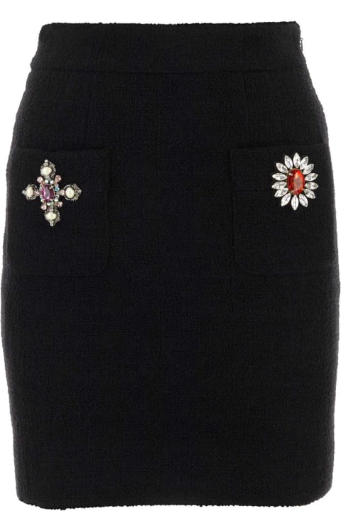 Moschino Women Moschino Black Wool Blend Miniskirt
