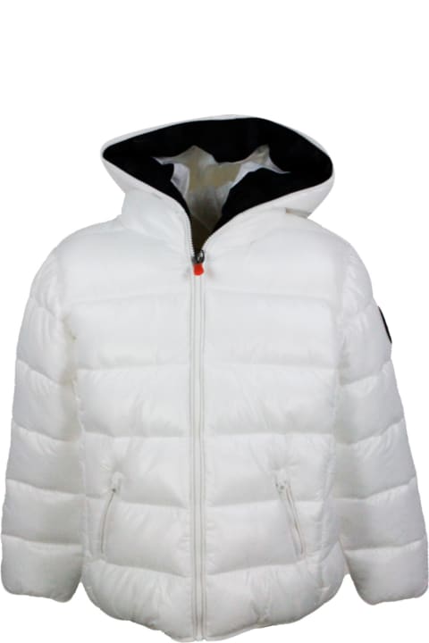 Save the Duck for Kids Save the Duck Kate Hooded Down Jacket With Animal Free Padding With Animal Free Padding With Zip Closure And Logo On The Sleeve