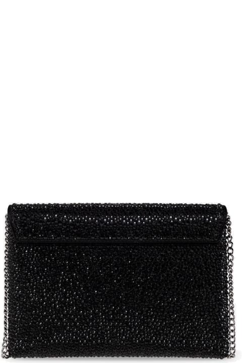 Versace Clutches for Women Versace Medusa Plaque Embellished Clutch Bag