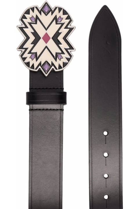 Accessories Sale for Women Isabel Marant Isablel Marant Woman's Black Leather Belt With Decorated Buckle