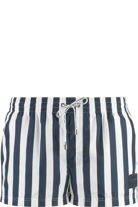 Pants for Men Dolce & Gabbana Striped Swim Shorts