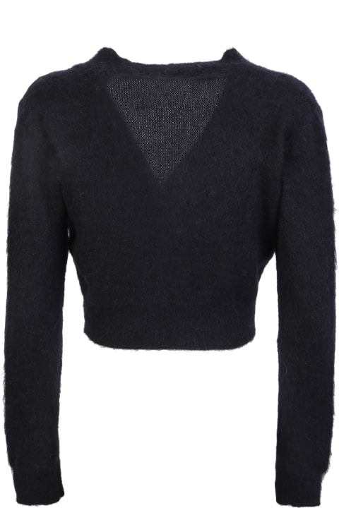 Fabiana Filippi Sweaters for Women Fabiana Filippi Fabiana Filippi Black Mohair Wool Short Cardigan With 3 Buttons