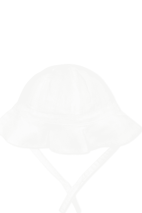 Petit Bateau for Kids Petit Bateau White Cloche For Baby Girl With Logo