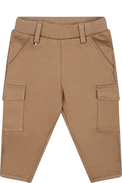 Bottoms for Baby Boys Hugo Boss Beige Cargo Trousers For Baby Boy