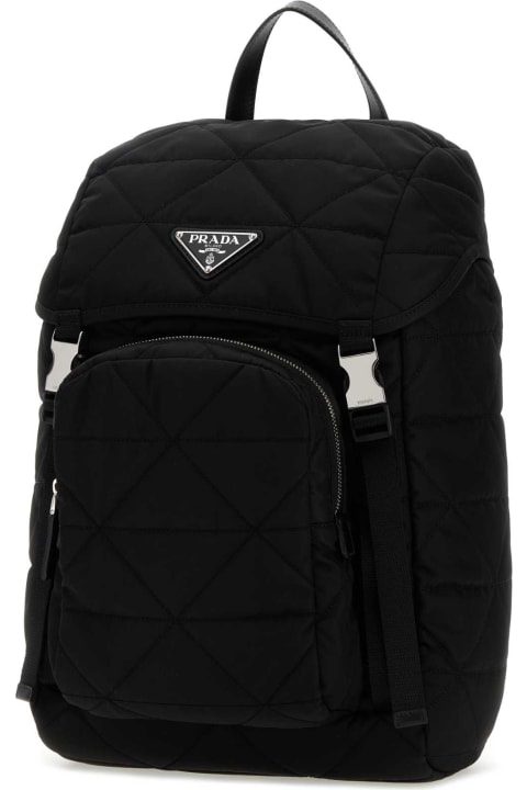 Bags for Men Prada Black Fabric Backpack