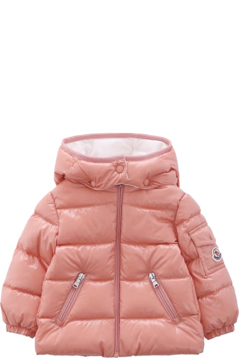Homeware Moncler Pink Bady Down Jacket For Baby Girl With Logo