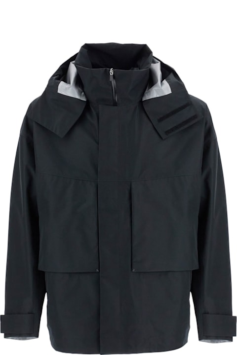 Herno for Men Herno Short Black Waterproof Jacket For Men In Polyester With Hood