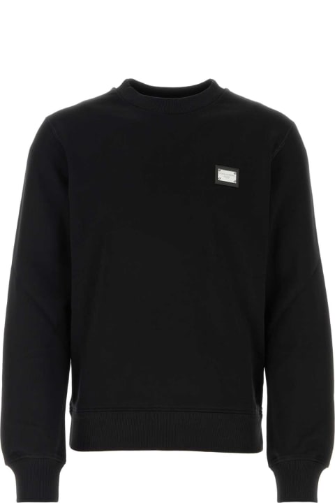 Dolce & Gabbana Fleeces & Tracksuits for Men Dolce & Gabbana Black Cotton Sweatshirt