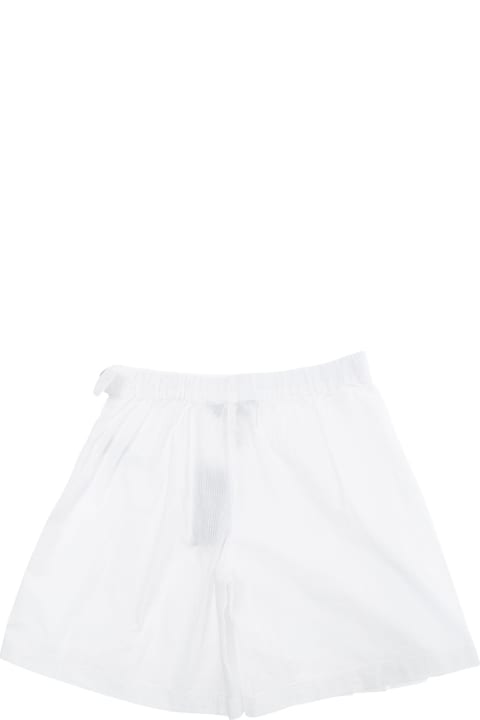 Homeware Polo Ralph Lauren White Shorts With Embroidered Pony And Pleated Details On The Front In Cotton Girl
