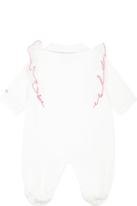 Monnalisa Bodysuits & Sets for Baby Girls Monnalisa White Babygrow For Baby Girl With Flowers