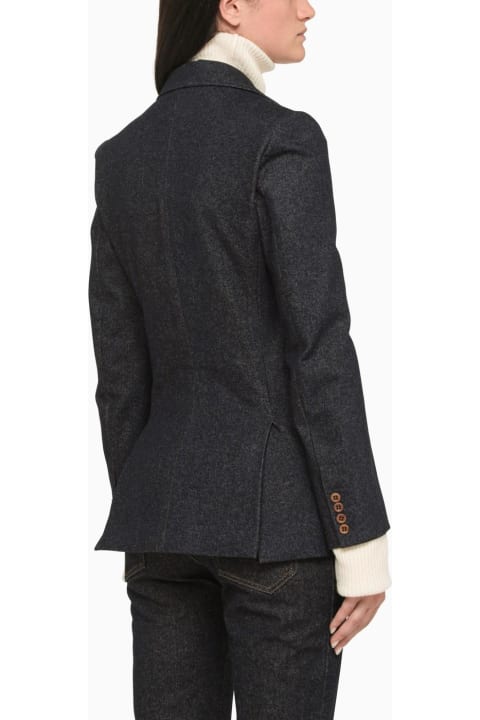 Chloé Coats & Jackets for Women Chloé Single-breasted Jacket In Dark Blue Denim