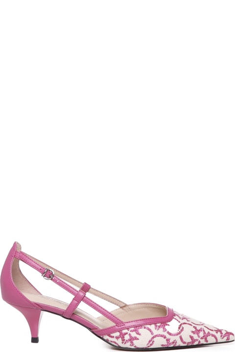 Pinko High-Heeled Shoes for Women Pinko Décolleté In Monogram Jacquard Fabric