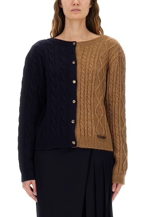 Moschino for Kids Moschino Two-tone Alpaca Blend Cardigan