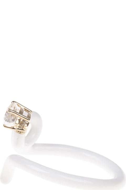 Jewelry for Women Bea Bongiasca Baby Vine Tendril Ring In White