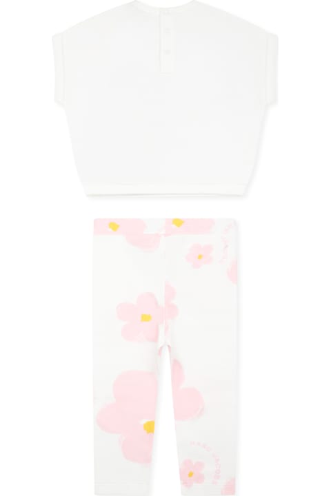 Little Marc Jacobs for Kids Little Marc Jacobs White Suit For Baby Girl With Flowers