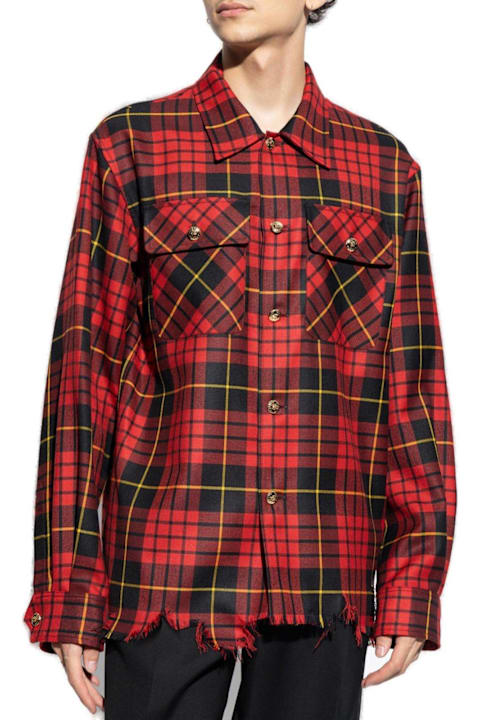 Alexander McQueen Shirts for Men Alexander McQueen Distressed Tartan Overshirt