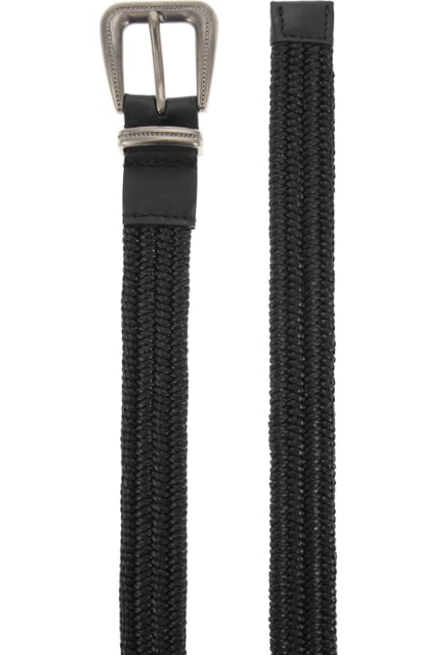 Brunello Cucinelli Belts for Men Brunello Cucinelli Rustic Woven Linen Belt