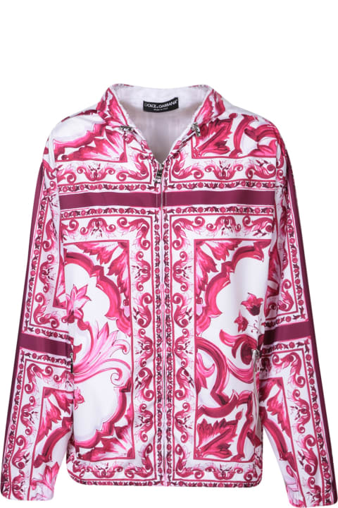 Dolce & Gabbana Clothing for Women Dolce & Gabbana Majolica Printed Zipped Hoodie