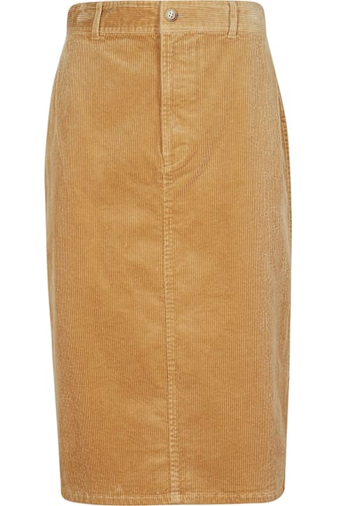 Ralph Lauren تنورات لـ السيدات Ralph Lauren Corduroy High-waist Pencil Midi Skirt