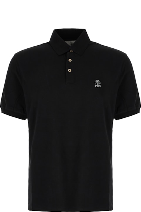 Topwear for Men Brunello Cucinelli Black Piquet Polo Shirt