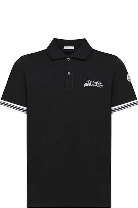 Moncler for Men Moncler Logo Black Polo Shirt