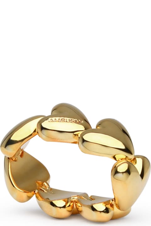 Gold Brass Heart Link Ring