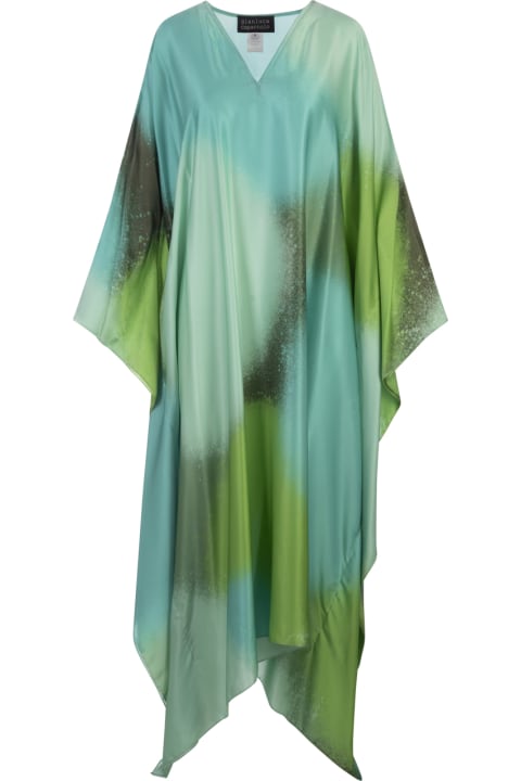 Gianluca Capannolo Jumpsuits for Women Gianluca Capannolo Long Silk Caftan In Shaded Green