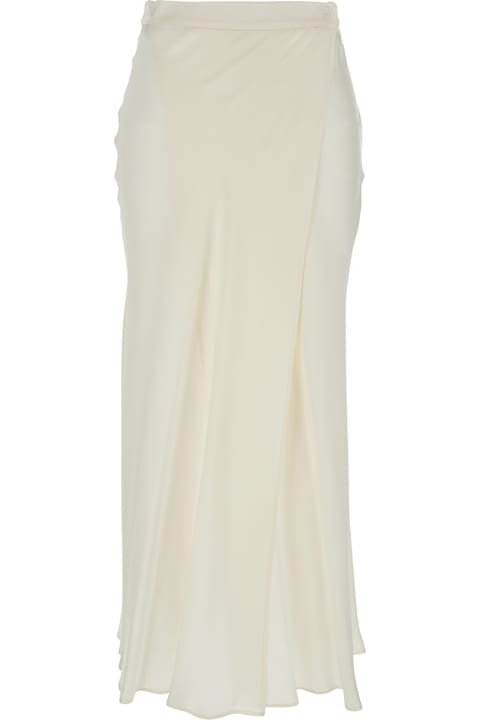 スカート SEMI COUTURE Women Skirts Y5SM13A230 White SEMICOUTURE 'ambra' White Skirt With Wrap Design In Silk