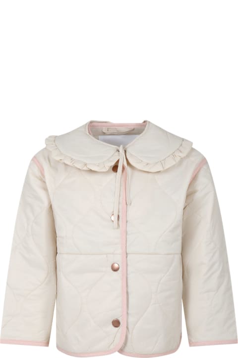 Molo Coats & Jackets for Girls Molo Ivory Down Jacket For Girl