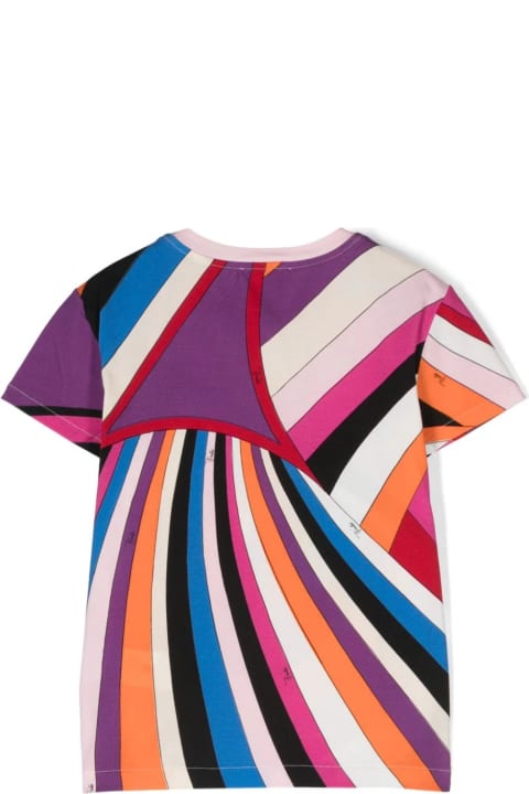Pucci T-Shirts & Polo Shirts for Women Pucci T-shirt With Fish Motif And Iris Print In Purple/multicolour