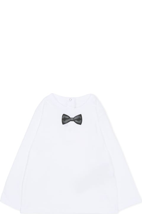 أدوات منزلية Balmain White T-shirt With Bow-tie For Baby Boy