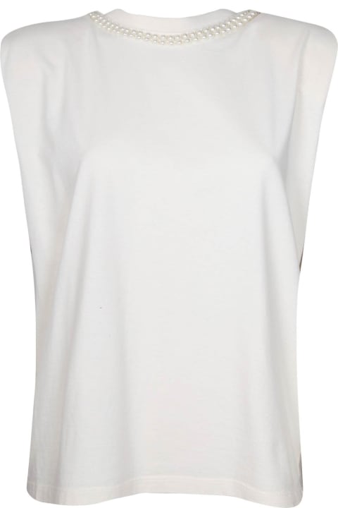 Golden Goose Topwear for Women Golden Goose Isabel T-shirt With Applied Pearls