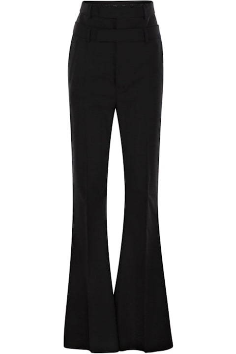 SportMax for Women SportMax Layered-effect Pleat Detailed Flared Trousers