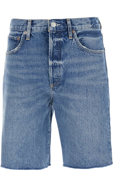 Homeware AGOLDE Blue Five-pocket Shorts With Button Closure In Denim Woman