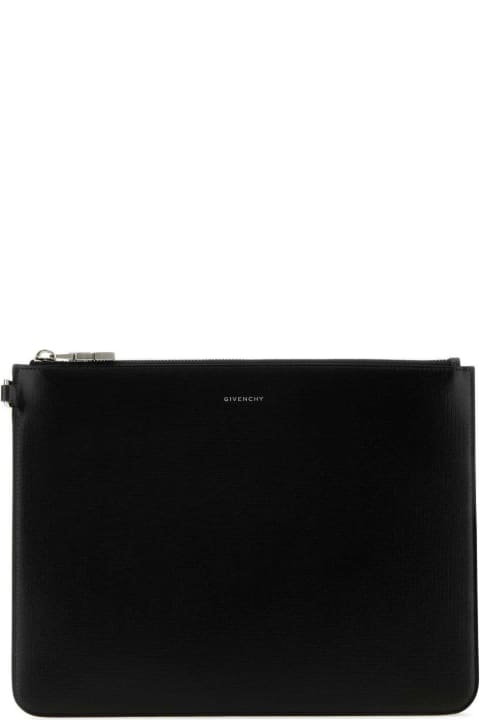 Givenchy for Men Givenchy Logo Detailed Zipped Clutch Bag