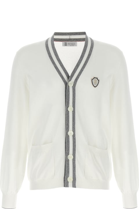 Brunello Cucinelli Sweaters Sale for Men Brunello Cucinelli Heraldic Logo Patch Cardigan