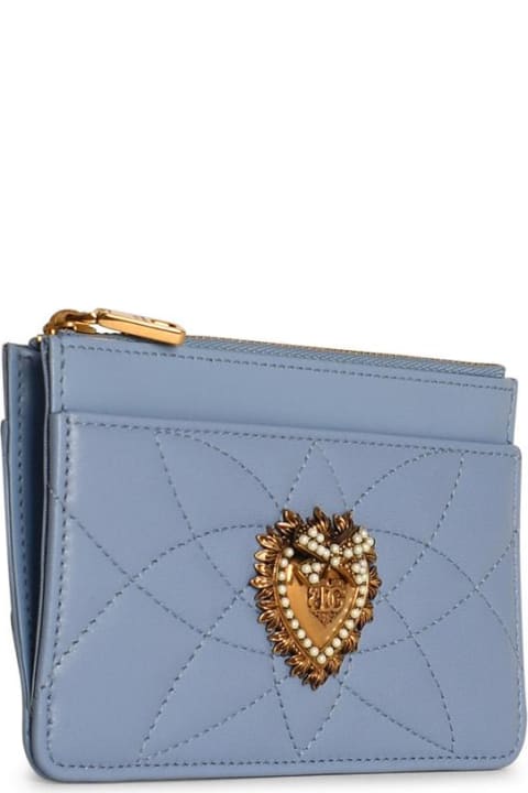 Dolce & Gabbana إكسسوارات لـ السيدات Dolce & Gabbana Light Blue Leather Cardholder