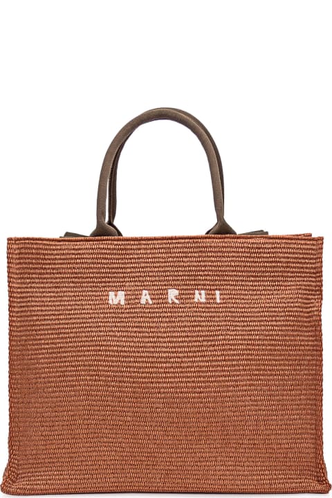 Marni Totes for Men Marni Logo Embroidered Woven Tote Bag