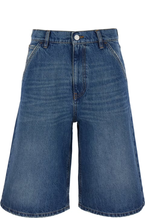 Jeans for Women Coperni Blue Wide Leg Bermuda Shorts In Denim Woman