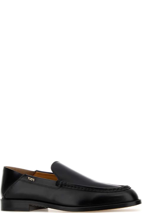 Tod's Black Leather Loafers