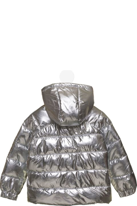 Silver Quilted Jacket In Recycled Polyester Girl Stella Mccartney Kids