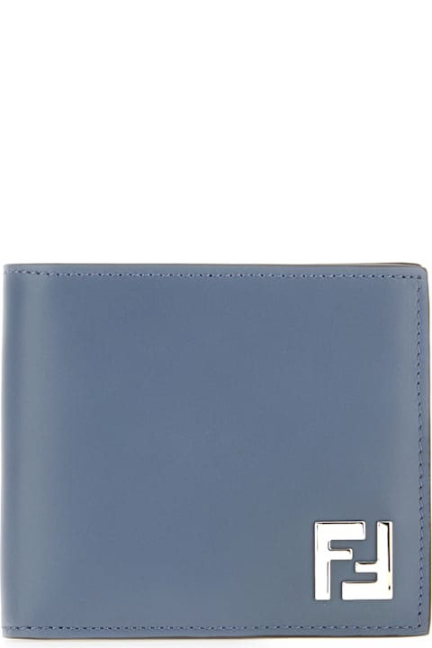 Wallets Sale for Men Fendi Denim Blue Leather Wallet